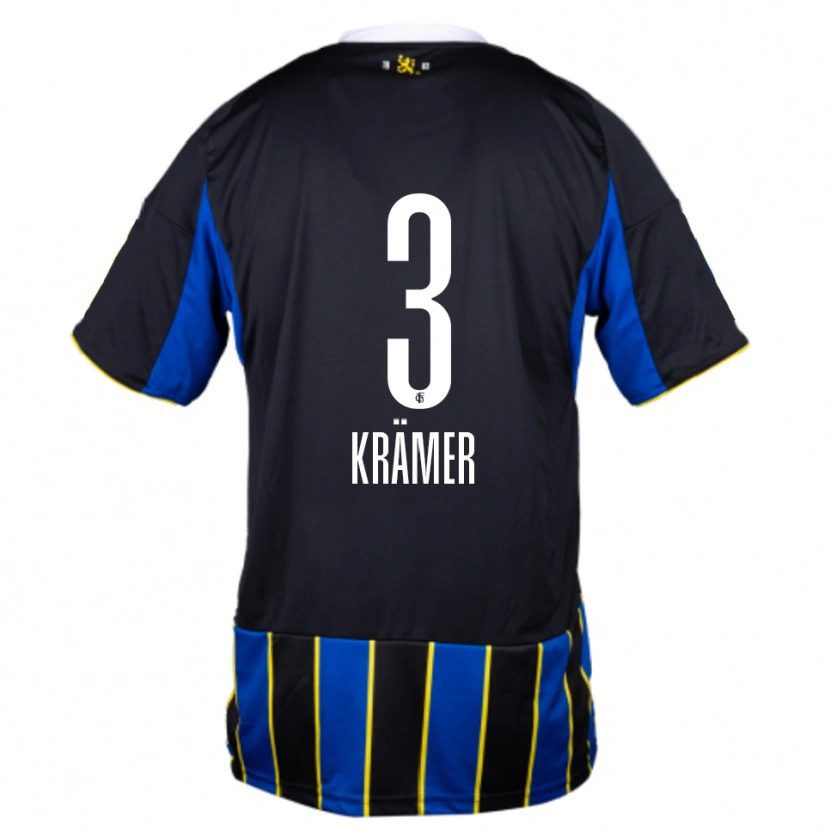 Danxen Kinderen Nils Krämer #3 Blauw Zwart Geel Thuisshirt Thuistenue 2025/26 T-Shirt België
