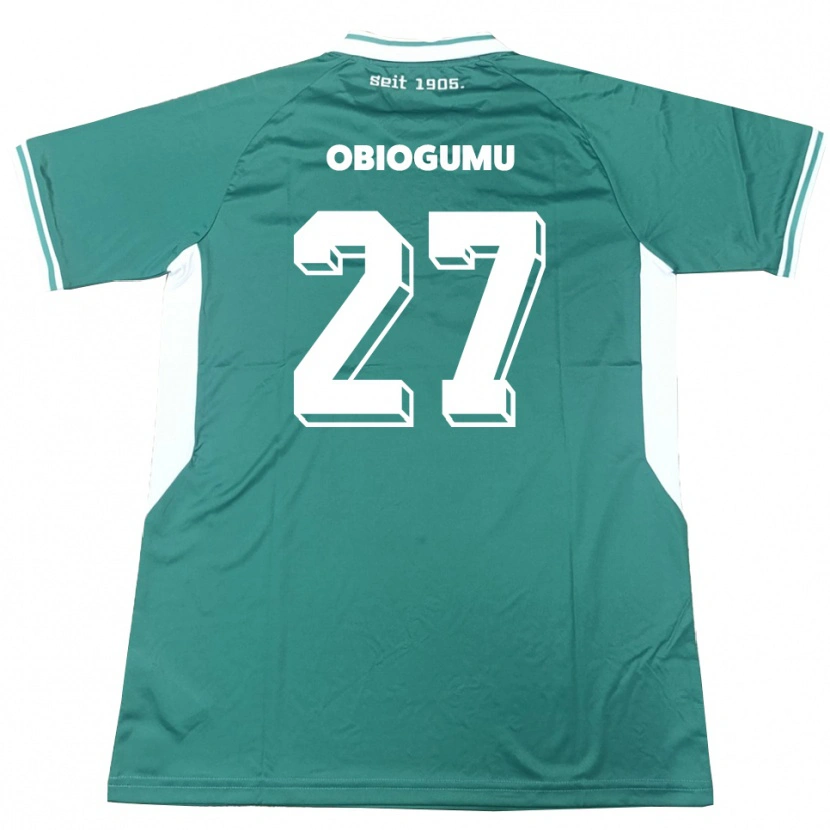 Danxen Kinderen Uche Obiogumu #27 Groen Wit Thuisshirt Thuistenue 2025/26 T-Shirt België