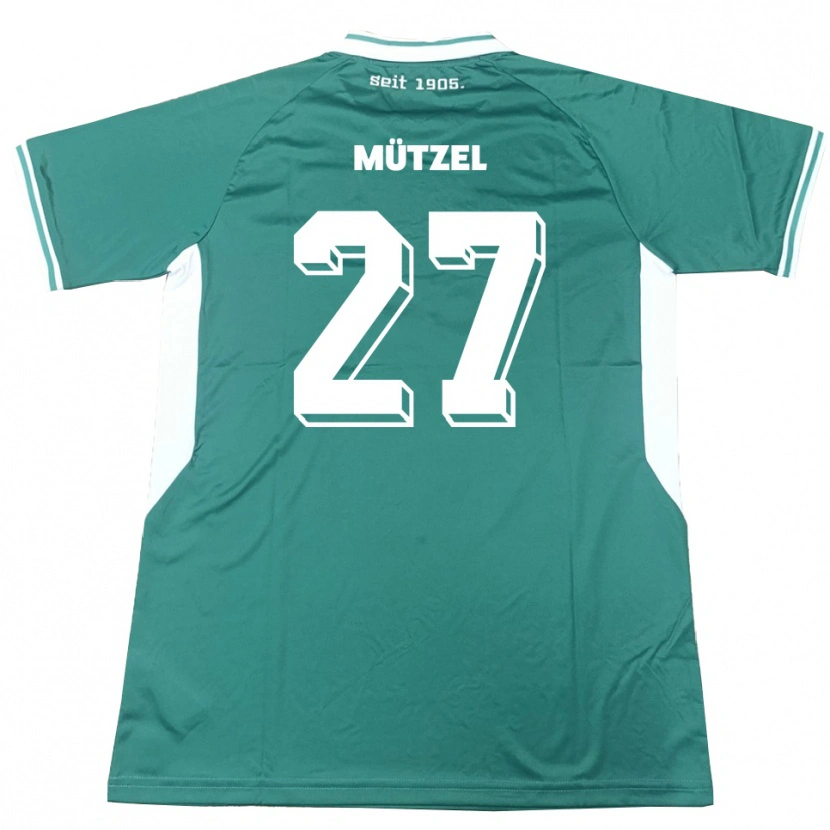 Danxen Kinderen Nuno Mützel #27 Groen Wit Thuisshirt Thuistenue 2025/26 T-Shirt België