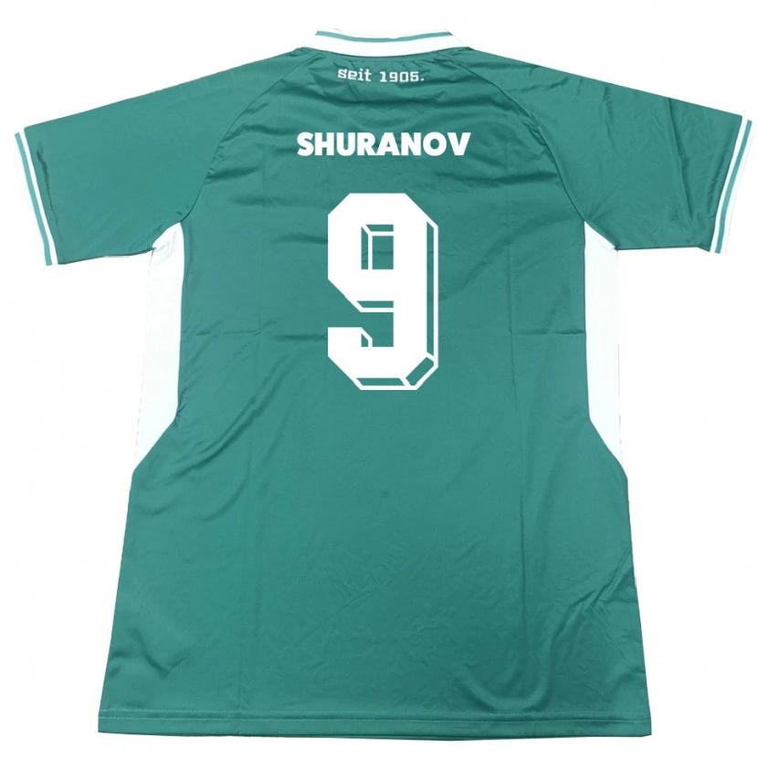 Danxen Kinderen Erik Shuranov #9 Groen Wit Thuisshirt Thuistenue 2025/26 T-Shirt België