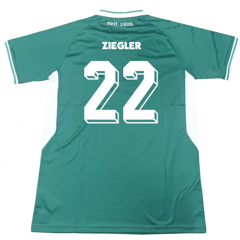Danxen Kinderen Kevin Ziegler #22 Groen Wit Thuisshirt Thuistenue 2025/26 T-Shirt België