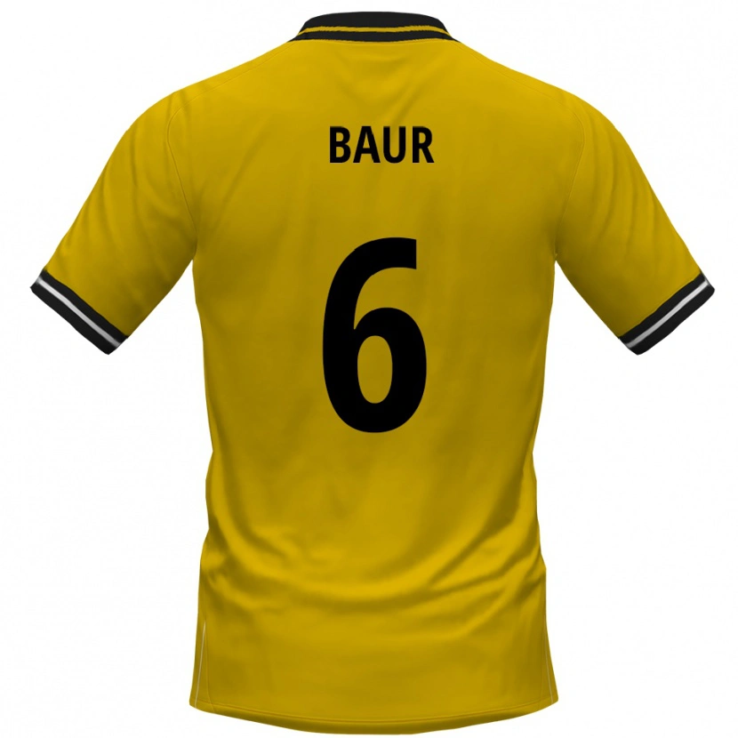 Danxen Kinderen Mauro Baur #6 Geel Zwart Thuisshirt Thuistenue 2025/26 T-Shirt België