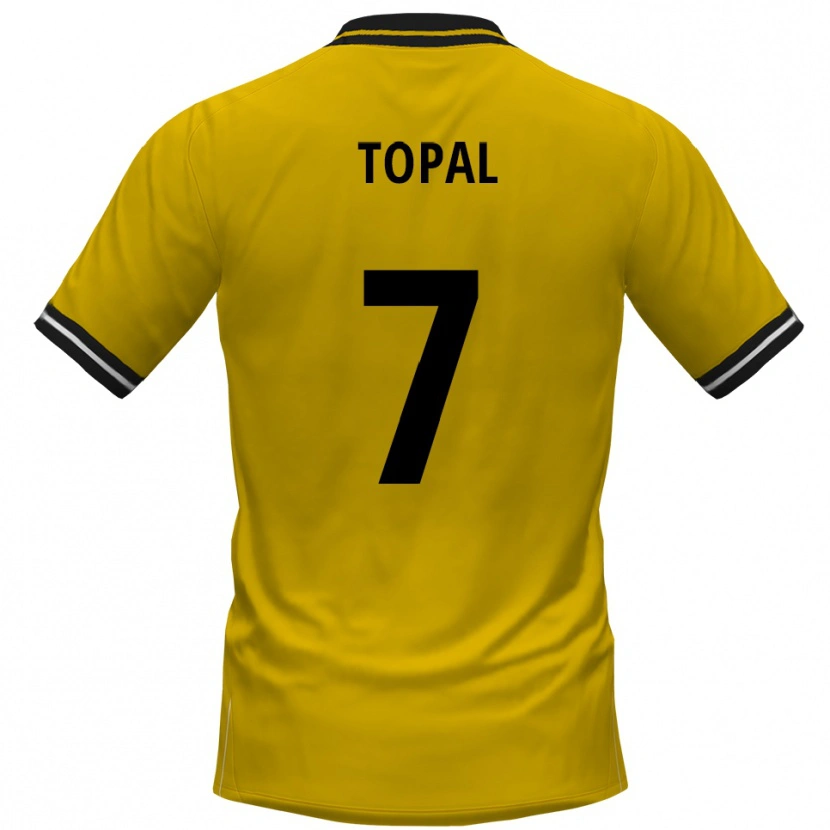Danxen Kinderen Sidar Topal #7 Geel Zwart Thuisshirt Thuistenue 2025/26 T-Shirt België