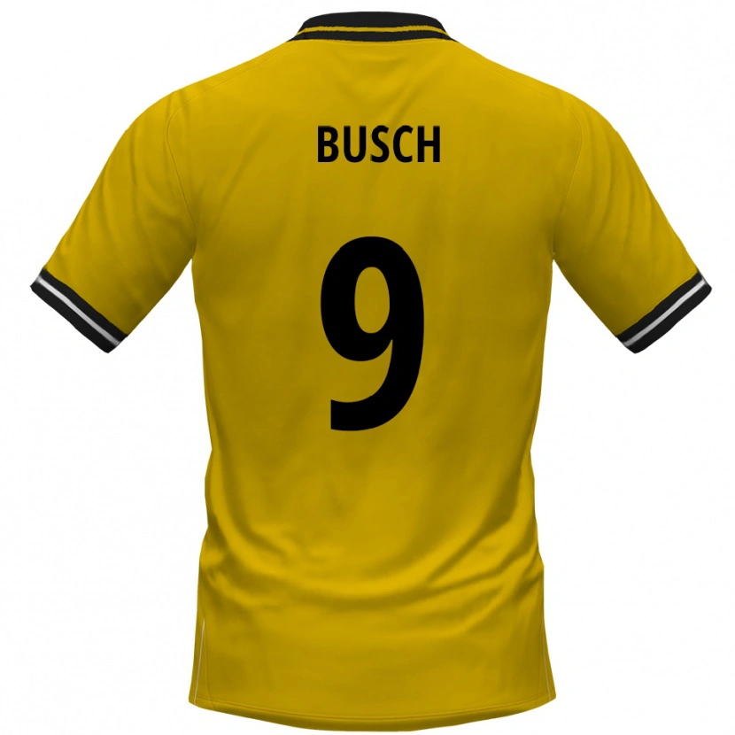 Danxen Kinderen Luis Busch #9 Geel Zwart Thuisshirt Thuistenue 2025/26 T-Shirt België