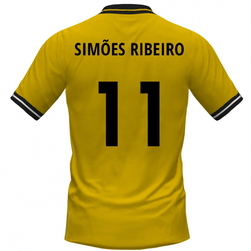 Danxen Kinderen Dominik Simões Ribeiro #11 Geel Zwart Thuisshirt Thuistenue 2025/26 T-Shirt België