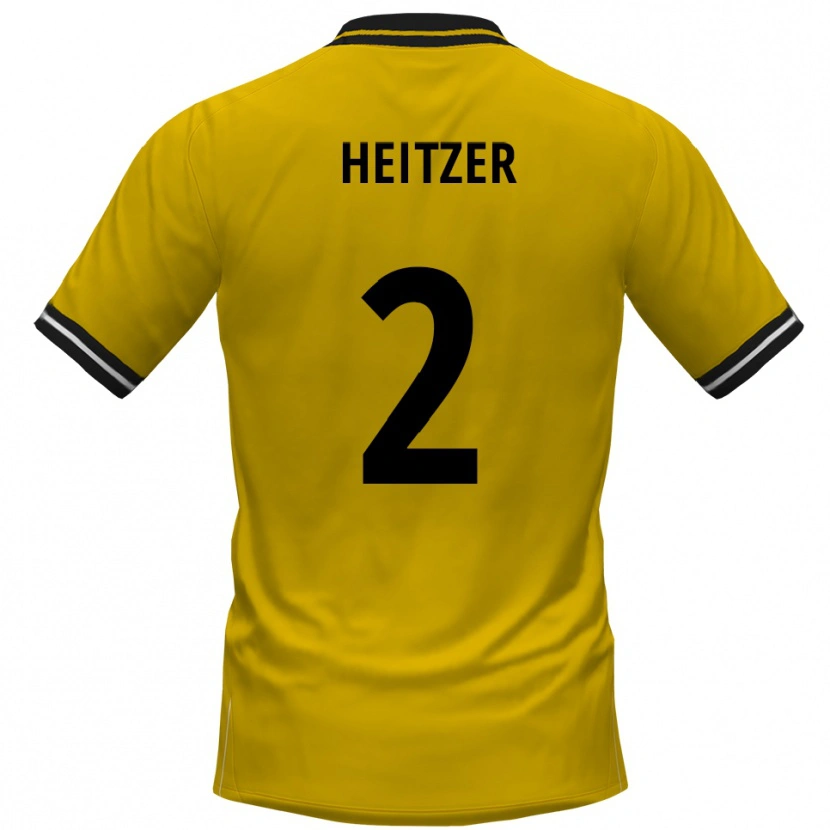Danxen Kinderen Quentin Heitzer #2 Geel Zwart Thuisshirt Thuistenue 2025/26 T-Shirt België