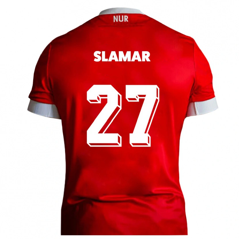 Danxen Kinderen Dennis Slamar #27 Rood Wit Thuisshirt Thuistenue 2025/26 T-Shirt België