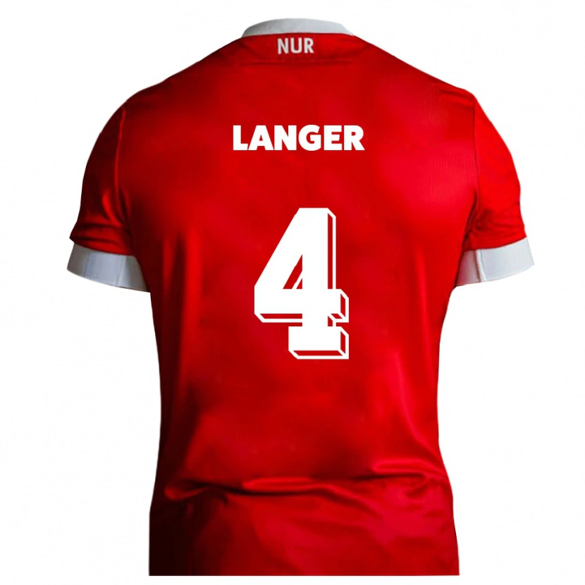 Danxen Kinderen Phillip Langer #4 Rood Wit Thuisshirt Thuistenue 2025/26 T-Shirt België