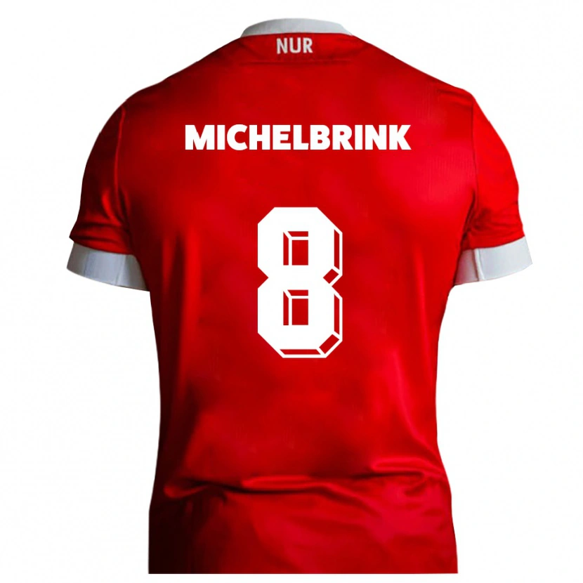 Danxen Kinderen Lukas Michelbrink #8 Rood Wit Thuisshirt Thuistenue 2025/26 T-Shirt België