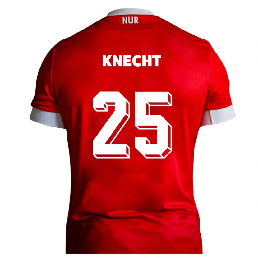 Danxen Kinderen Silas Knecht #25 Rood Wit Thuisshirt Thuistenue 2025/26 T-Shirt België