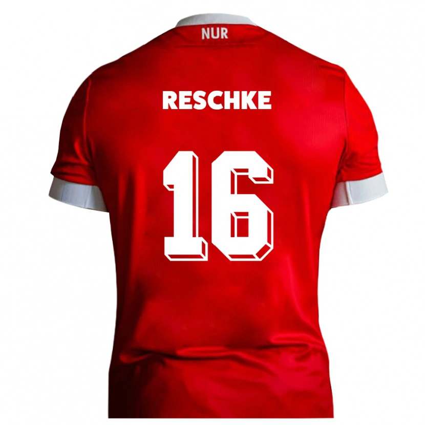 Danxen Kinderen Aaron Reschke #16 Rood Wit Thuisshirt Thuistenue 2025/26 T-Shirt België