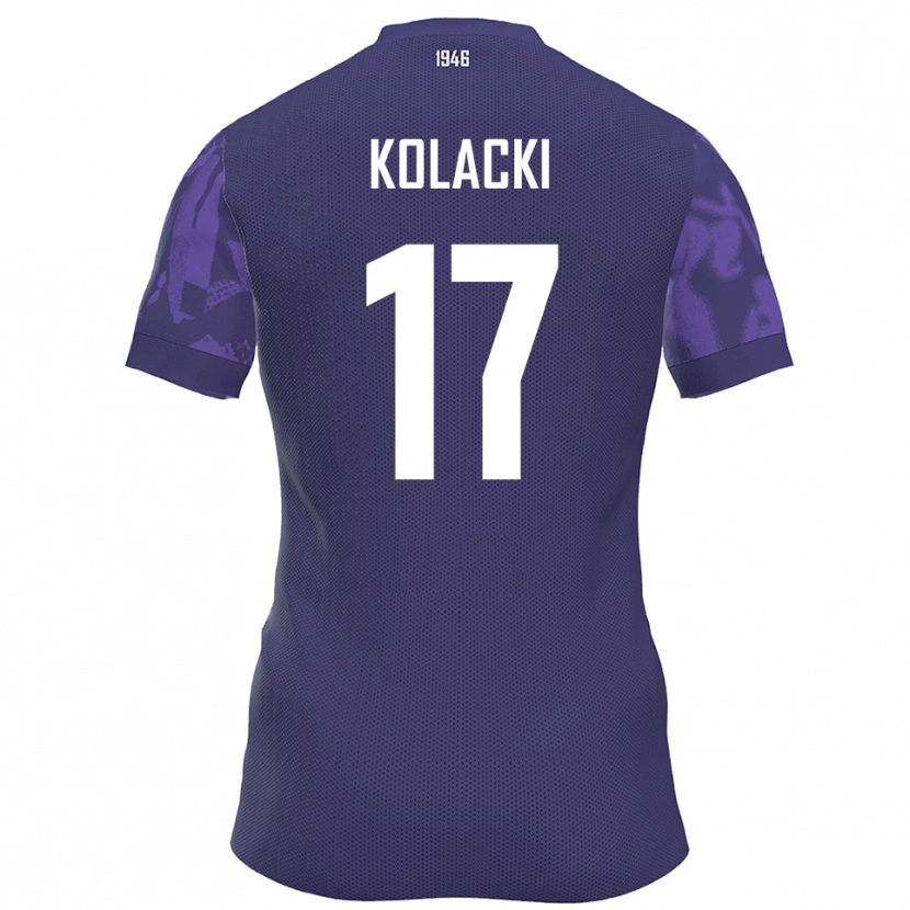 Danxen Kinderen Dawid Kolacki #17 Paars Wit Thuisshirt Thuistenue 2025/26 T-Shirt België