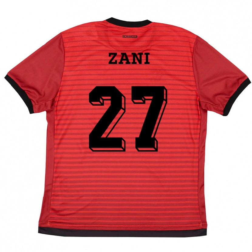 Danxen Kinderen Erjona Zani #27 Rood Zwart Thuisshirt Thuistenue 2025/26 T-Shirt België