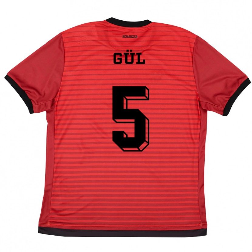 Danxen Kinderen Emre Gül #5 Rood Zwart Thuisshirt Thuistenue 2025/26 T-Shirt België