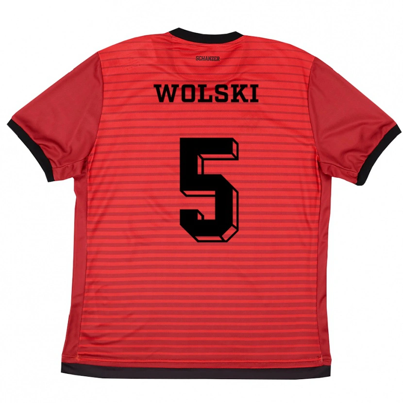 Danxen Kinderen Lea Wolski #5 Rood Zwart Thuisshirt Thuistenue 2025/26 T-Shirt België