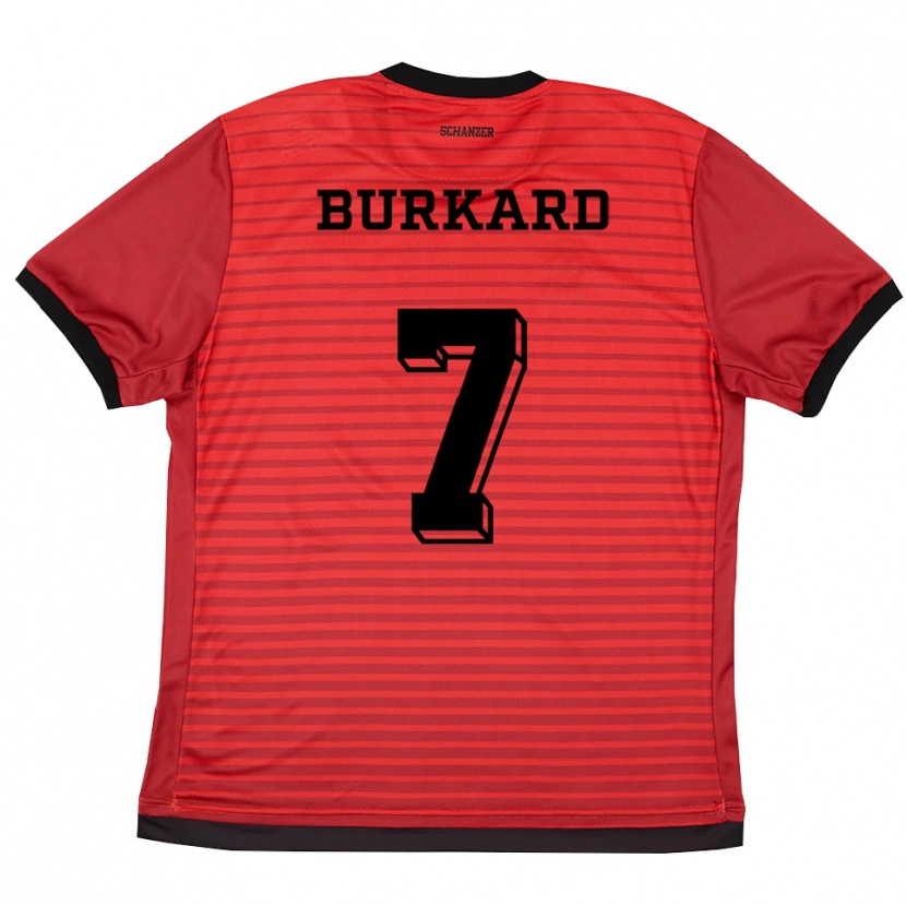 Danxen Kinderen Nadja Burkard #7 Rood Zwart Thuisshirt Thuistenue 2025/26 T-Shirt België