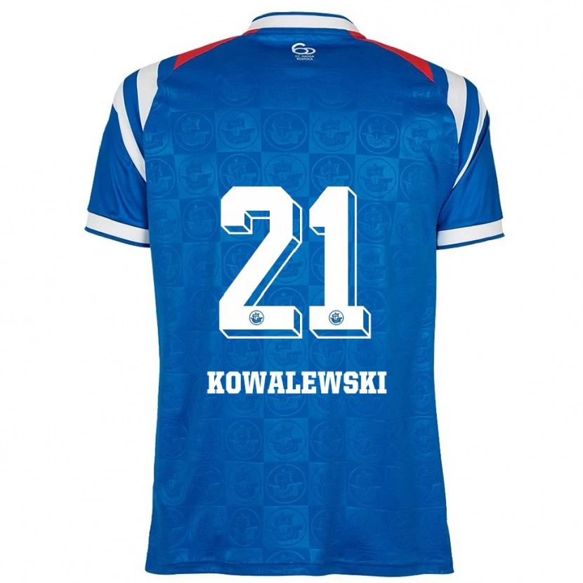Danxen Kinderen Oskar Kowalewski #21 Blauw Wit Rood Thuisshirt Thuistenue 2025/26 T-Shirt België