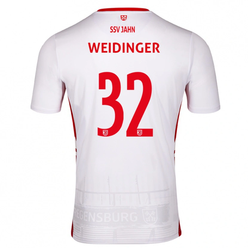 Danxen Kinderen Alexander Weidinger #32 Wit Rood Thuisshirt Thuistenue 2025/26 T-Shirt België