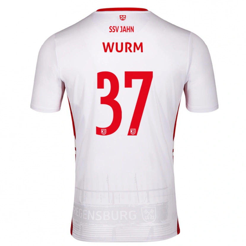 Danxen Kinderen Leopold Wurm #37 Wit Rood Thuisshirt Thuistenue 2025/26 T-Shirt België