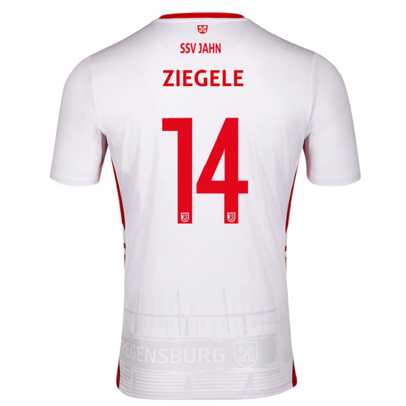Danxen Kinderen Robin Ziegele #14 Wit Rood Thuisshirt Thuistenue 2025/26 T-Shirt België