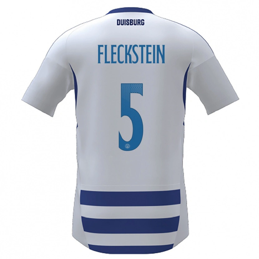 Danxen Kinderen Tobias Fleckstein #5 Wit Blauw Thuisshirt Thuistenue 2025/26 T-Shirt België