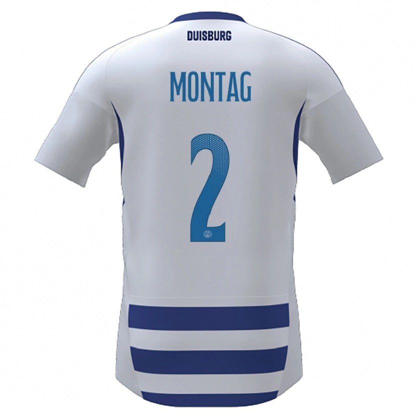 Danxen Kinderen Moritz Montag #2 Wit Blauw Thuisshirt Thuistenue 2025/26 T-Shirt België