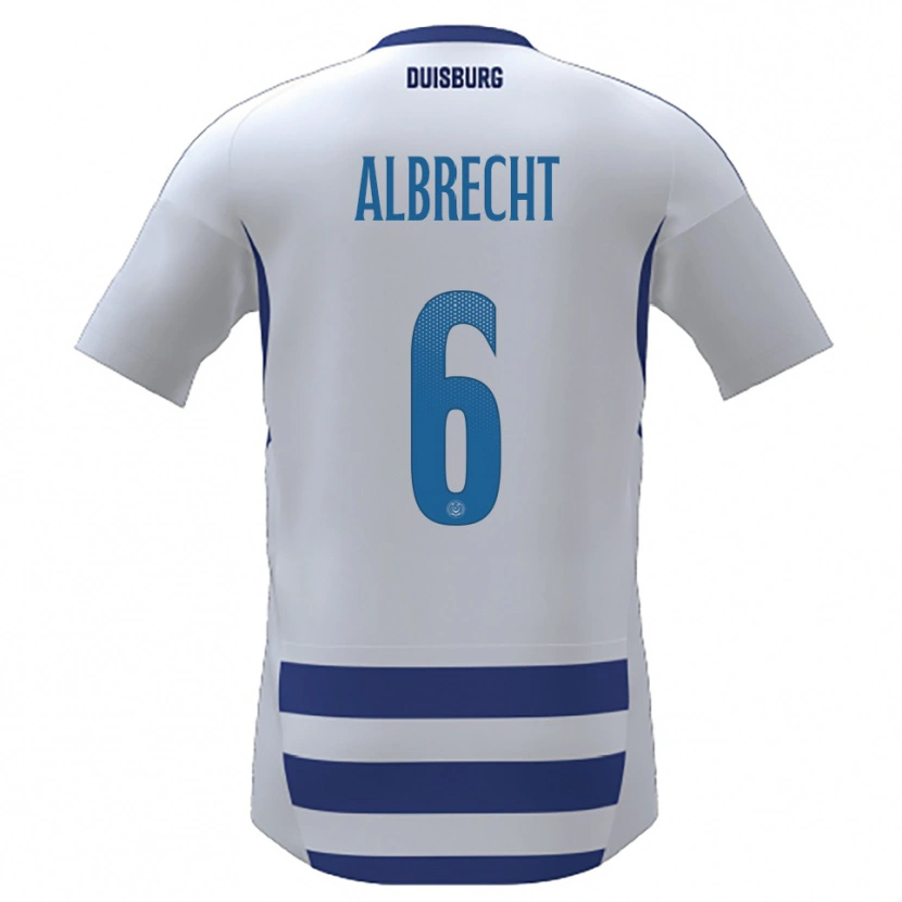 Danxen Kinderen Jil Albrecht #6 Wit Blauw Thuisshirt Thuistenue 2025/26 T-Shirt België