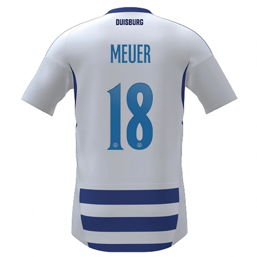 Danxen Kinderen Steffen Meuer #18 Wit Blauw Thuisshirt Thuistenue 2025/26 T-Shirt België
