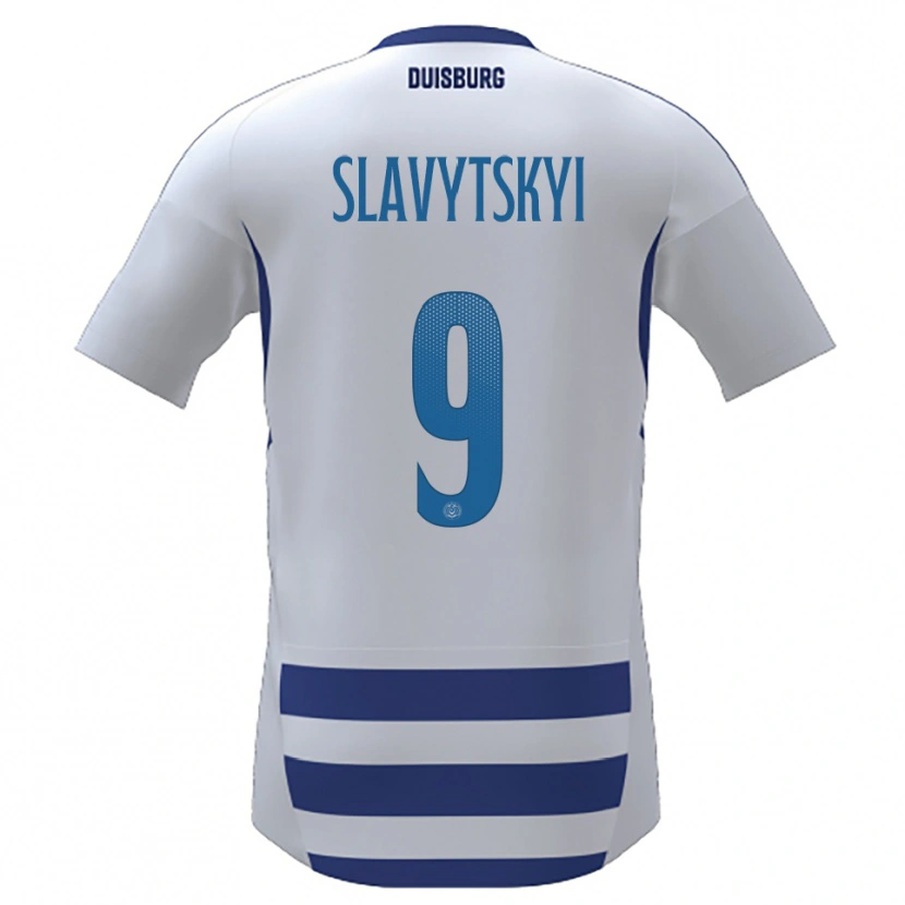 Danxen Kinderen Nikita Slavytskyi #9 Wit Blauw Thuisshirt Thuistenue 2025/26 T-Shirt België