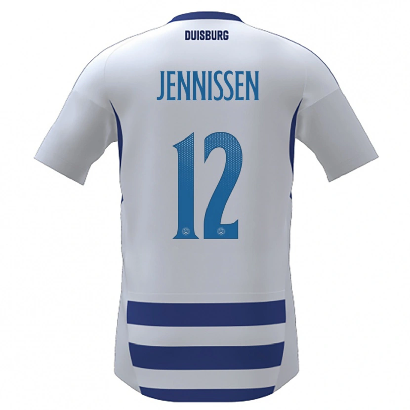 Danxen Kinderen Laurenz Jennissen #12 Wit Blauw Thuisshirt Thuistenue 2025/26 T-Shirt België