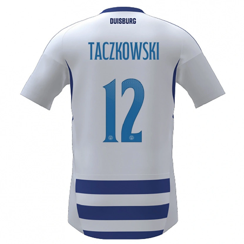 Danxen Kinderen Simon Taczkowski #12 Wit Blauw Thuisshirt Thuistenue 2025/26 T-Shirt België