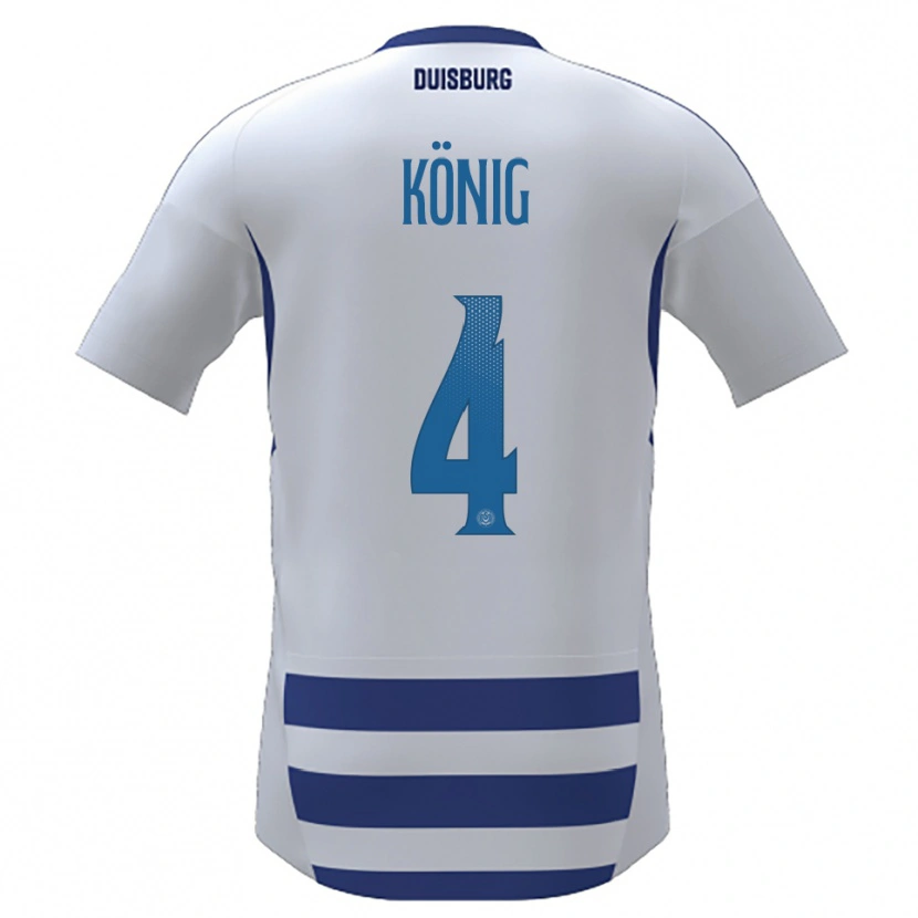 Danxen Kinderen Nathaniel König #4 Wit Blauw Thuisshirt Thuistenue 2025/26 T-Shirt België