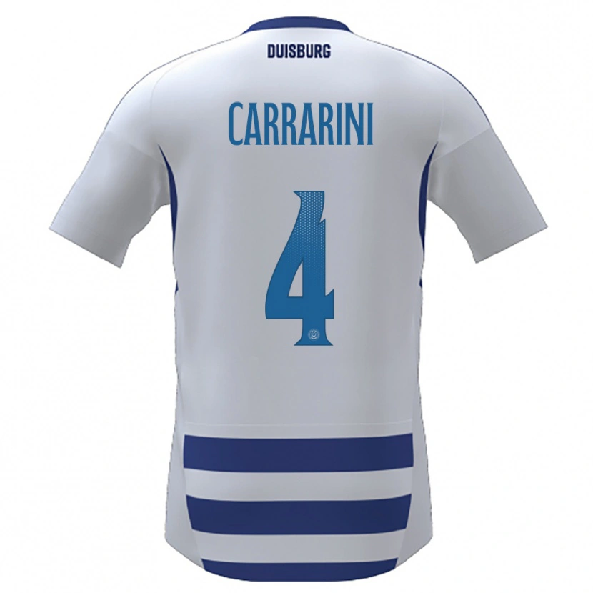 Danxen Kinderen Ellie Carrarini #4 Wit Blauw Thuisshirt Thuistenue 2025/26 T-Shirt België