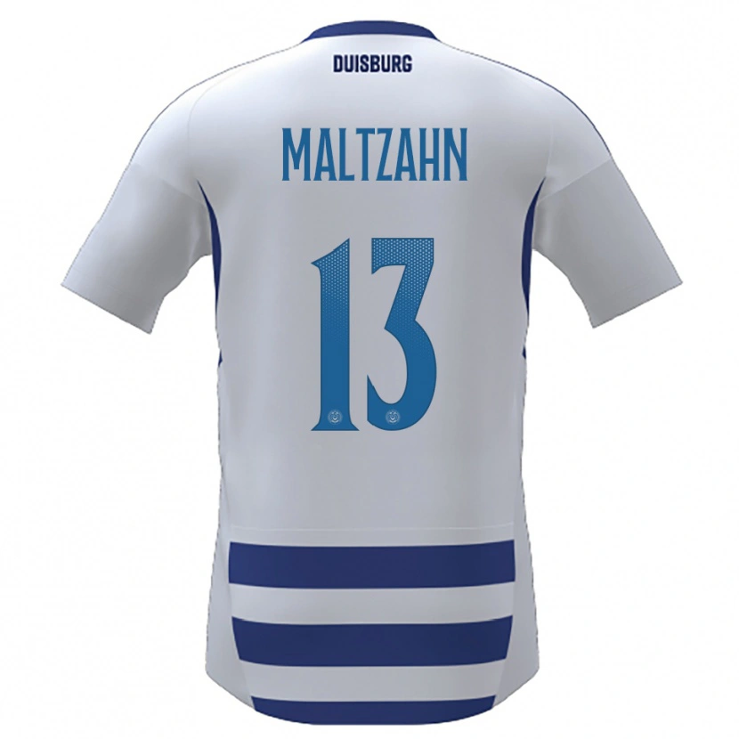 Danxen Kinderen Jonah Maltzahn #13 Wit Blauw Thuisshirt Thuistenue 2025/26 T-Shirt België