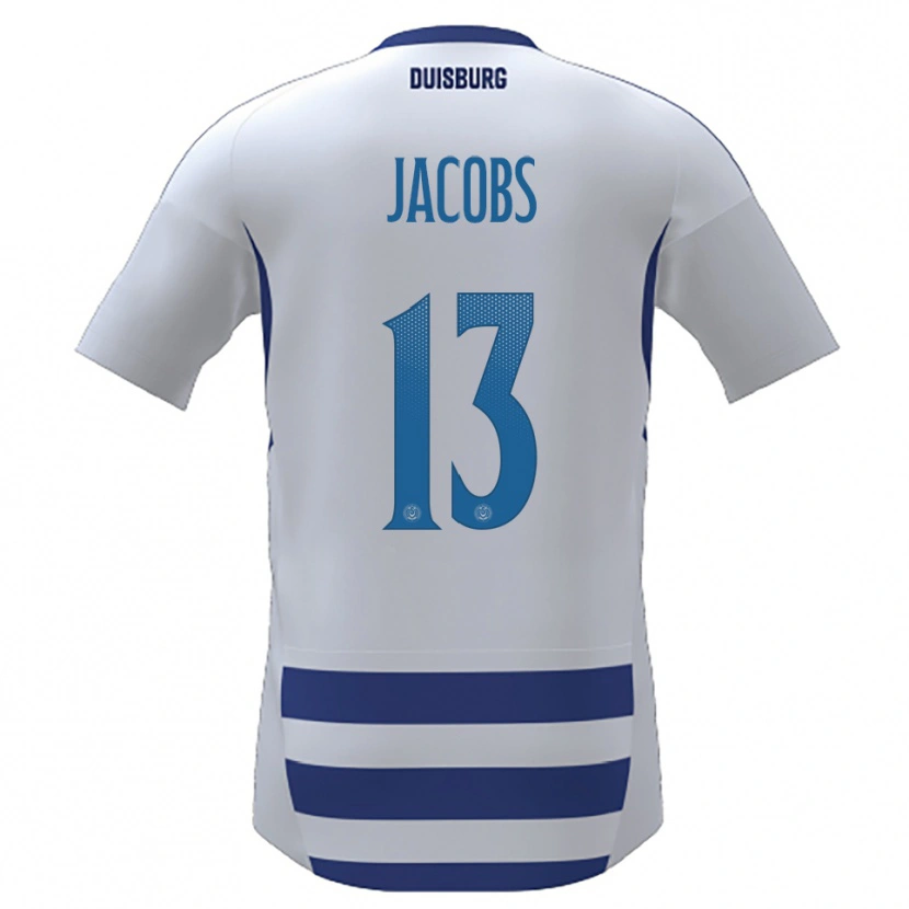 Danxen Kinderen Jol Jacobs #13 Wit Blauw Thuisshirt Thuistenue 2025/26 T-Shirt België