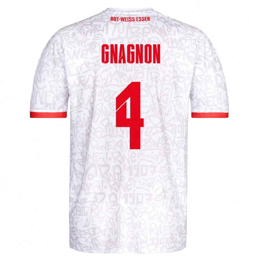 Danxen Kinderen James Gnagnon #4 Wit Rood Thuisshirt Thuistenue 2025/26 T-Shirt België