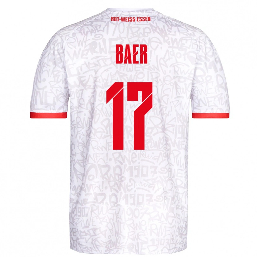 Danxen Kinderen Luca Baer #17 Wit Rood Thuisshirt Thuistenue 2025/26 T-Shirt België