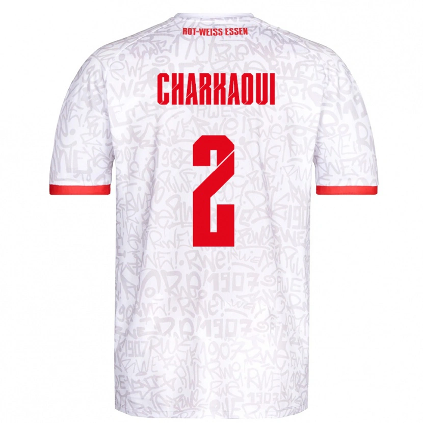 Danxen Kinderen Bilal Charkaoui #2 Wit Rood Thuisshirt Thuistenue 2025/26 T-Shirt België