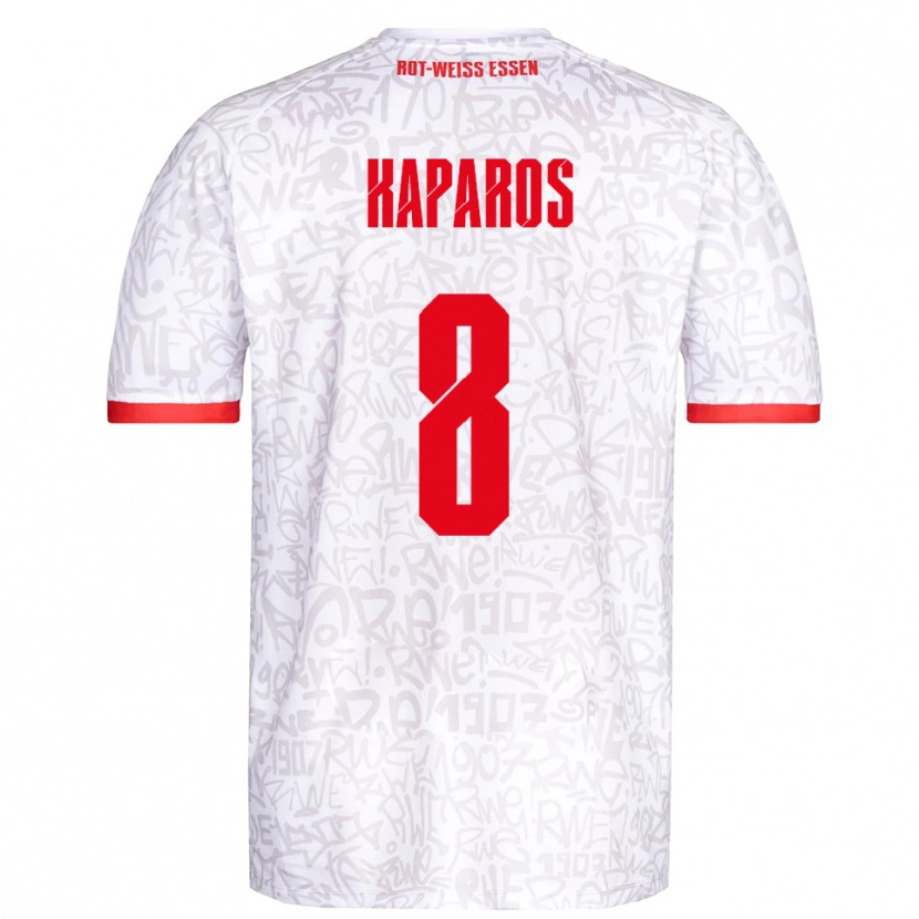 Danxen Kinderen Jimmy Kaparos #8 Wit Rood Thuisshirt Thuistenue 2025/26 T-Shirt België