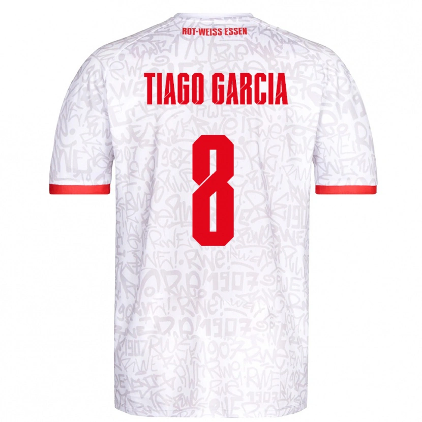 Danxen Kinderen Tiago Garcia Rodriguez #8 Wit Rood Thuisshirt Thuistenue 2025/26 T-Shirt België