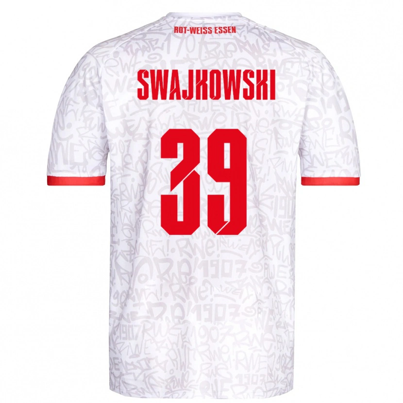 Danxen Kinderen Gianluca Swajkowski #39 Wit Rood Thuisshirt Thuistenue 2025/26 T-Shirt België