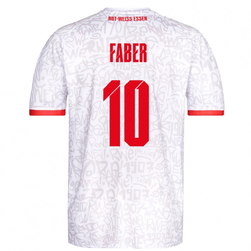 Danxen Kinderen Marcel Faber #10 Wit Rood Thuisshirt Thuistenue 2025/26 T-Shirt België