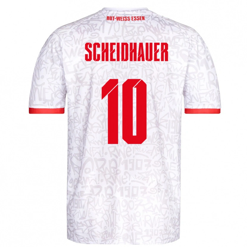 Danxen Kinderen Leon Scheidhauer #10 Wit Rood Thuisshirt Thuistenue 2025/26 T-Shirt België