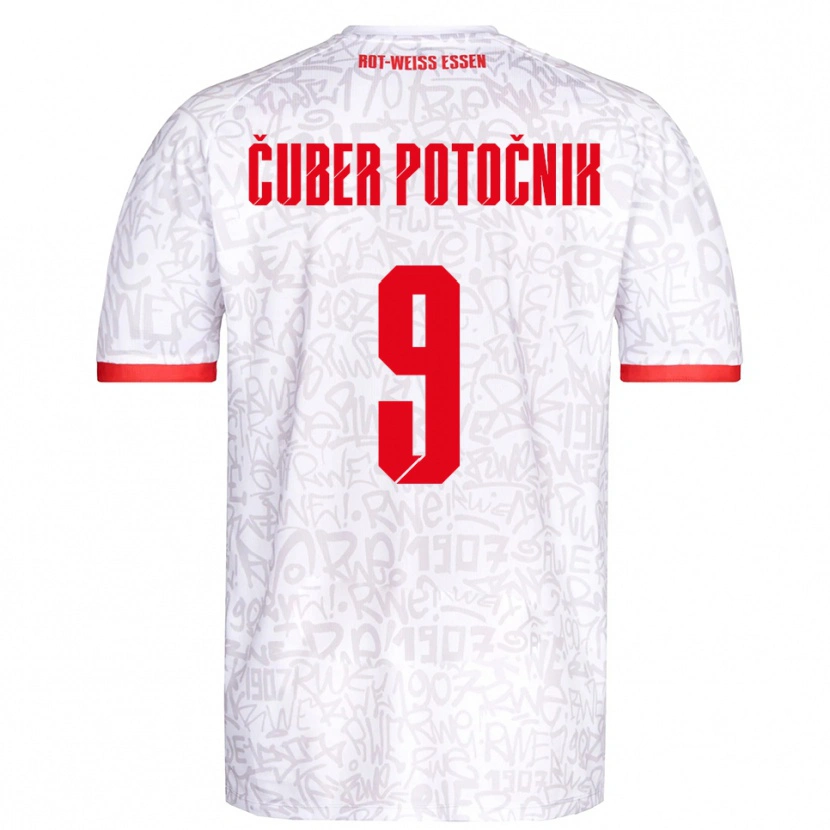 Danxen Kinderen Jaka Cuber Potocnik #9 Wit Rood Thuisshirt Thuistenue 2025/26 T-Shirt België
