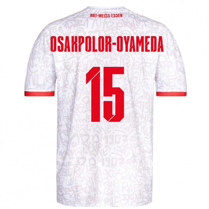 Danxen Kinderen Joel Osakpolor-Oyameda #15 Wit Rood Thuisshirt Thuistenue 2025/26 T-Shirt België