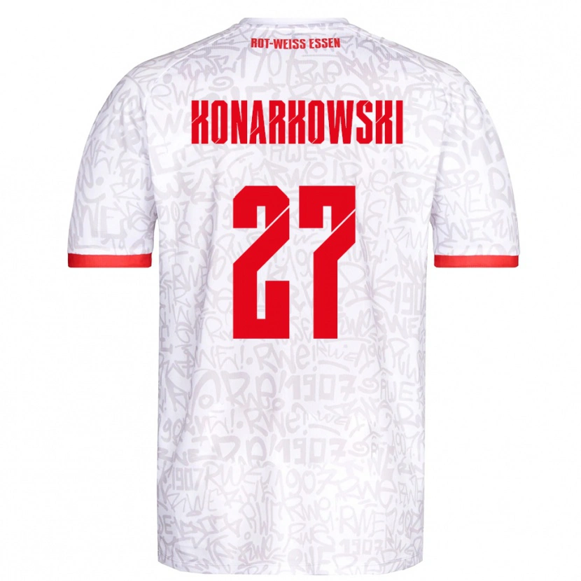 Danxen Kinderen Mirco Konarkowski #27 Wit Rood Thuisshirt Thuistenue 2025/26 T-Shirt België