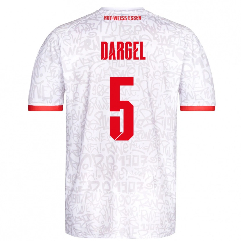 Danxen Kinderen Timo Dargel #5 Wit Rood Thuisshirt Thuistenue 2025/26 T-Shirt België