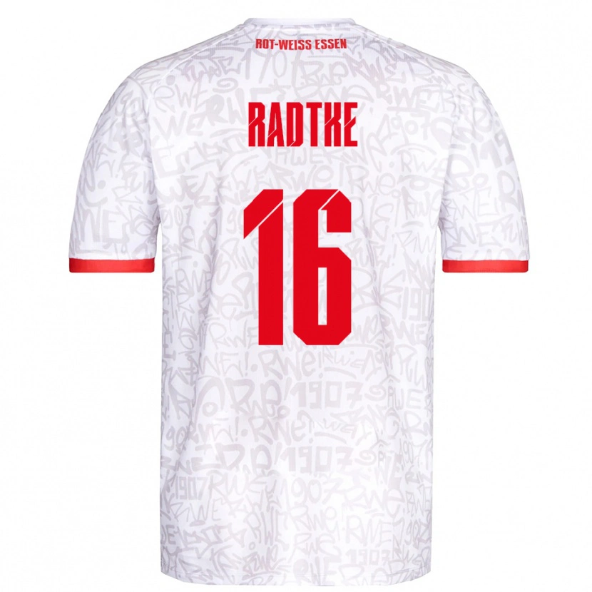 Danxen Kinderen Tim Radtke #16 Wit Rood Thuisshirt Thuistenue 2025/26 T-Shirt België