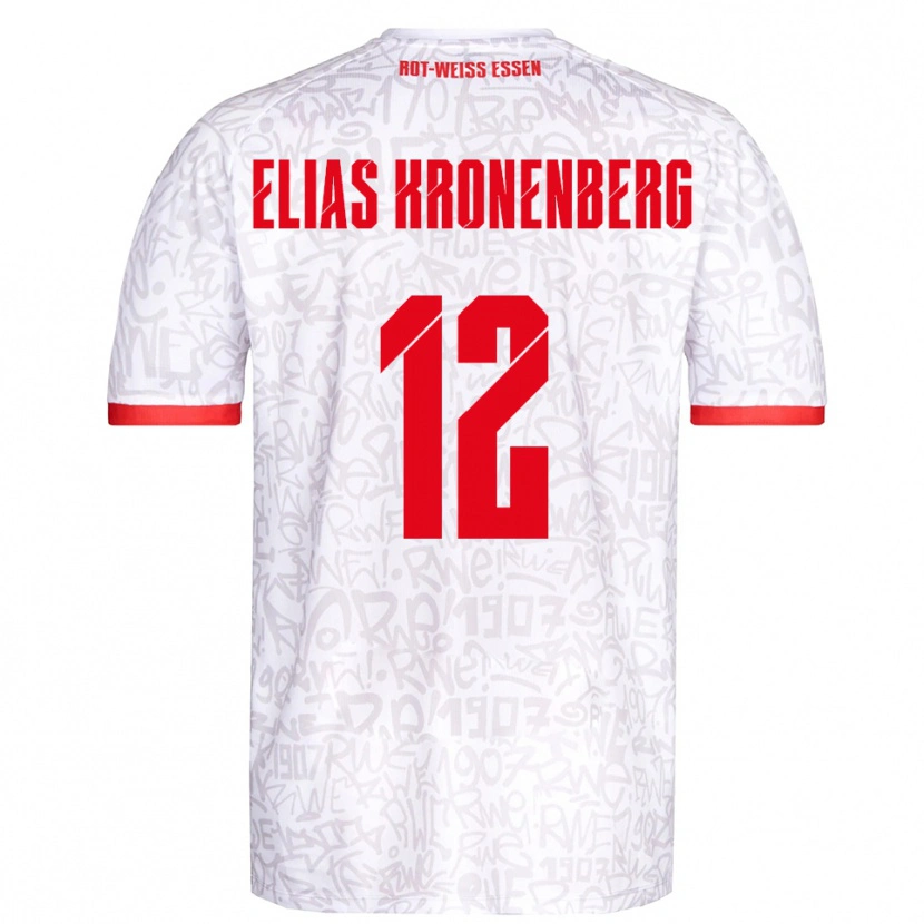 Danxen Kinderen Sebastian Elias Kronenberg #12 Wit Rood Thuisshirt Thuistenue 2025/26 T-Shirt België