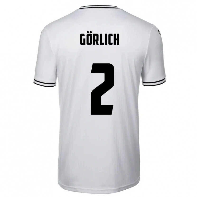 Danxen Kinderen Luis Görlich #2 Wit Zwart Thuisshirt Thuistenue 2025/26 T-Shirt België